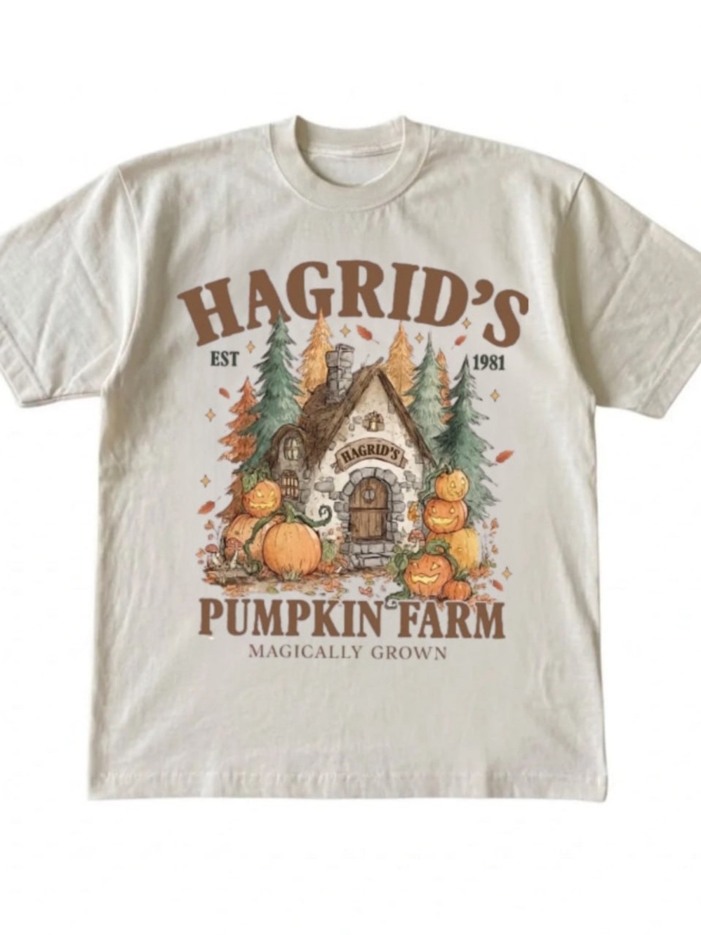 Cream Graphic Tee - Hagrid's Pumpkin Farm